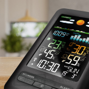 Solight meteostanica, farebný LCD, vnútorná/vonkajšia teplota a vlhkosť, tlak, RCC, čierna Náhľad