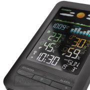 Solight meteostanica, farebný LCD, vnútorná/vonkajšia teplota a vlhkosť, tlak, RCC, čierna náhled