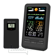 Solight meteostanica, farebný LCD, vnútorná/vonkajšia teplota a vlhkosť, tlak, RCC, čierna gallery main image