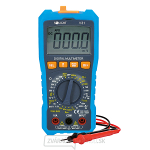 Solight multimeter, max AC 750V/10A, max. DC 1000V/10A, odpor, kapacita, frekvencia, NCV gallery main image