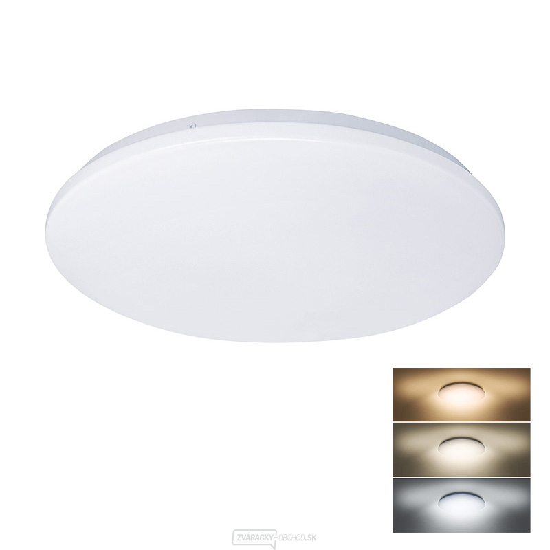 Solight LED stropné svetlo Plain, 3CCT, 24W, 1920lm, 3000K, 4000K, 6000K, okrúhle, 38cm