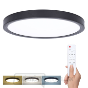 Solight LED osvetlenie s diaľkovým ovládačom Estela Black, 36W, 2700lm, 30cm, zmena chromatickosti, stmievateľné gallery main image