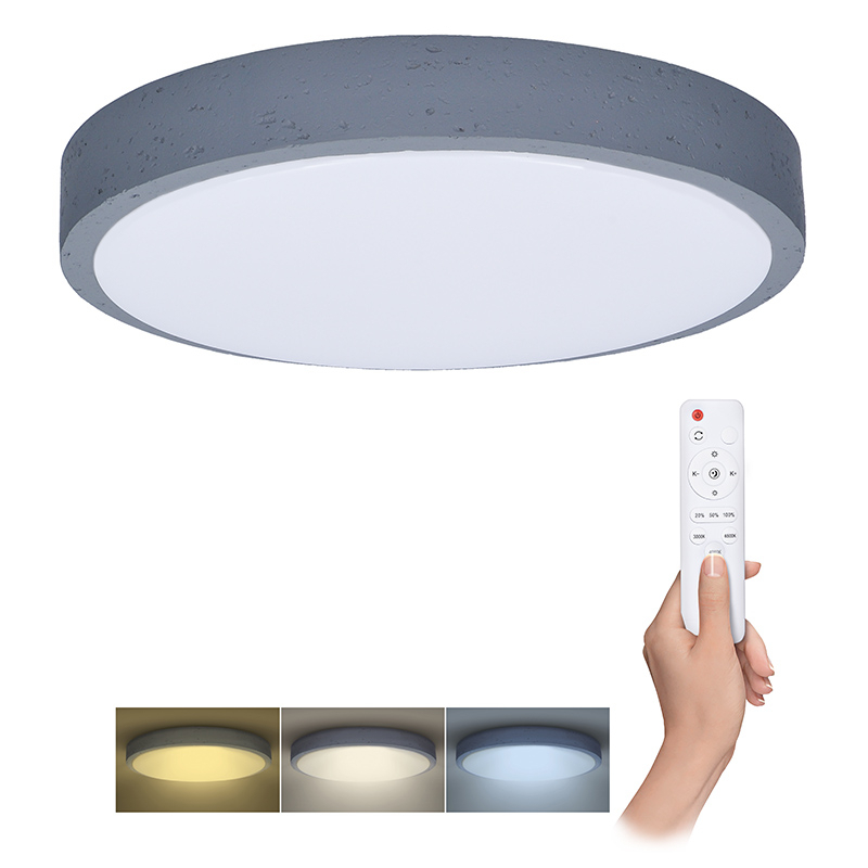 Solight LED osvetlenie s diaľkovým ovládačom Grey, 60W, 4200lm, 49cm, zmena chromatičnosti, stmievateľné WO8002