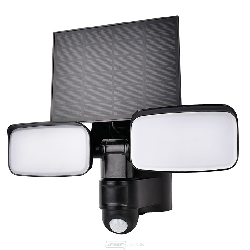 Solight LED solárne osvetlenie so senzorom, 9W, 850lm, 4000K, Li-Ion, čierna