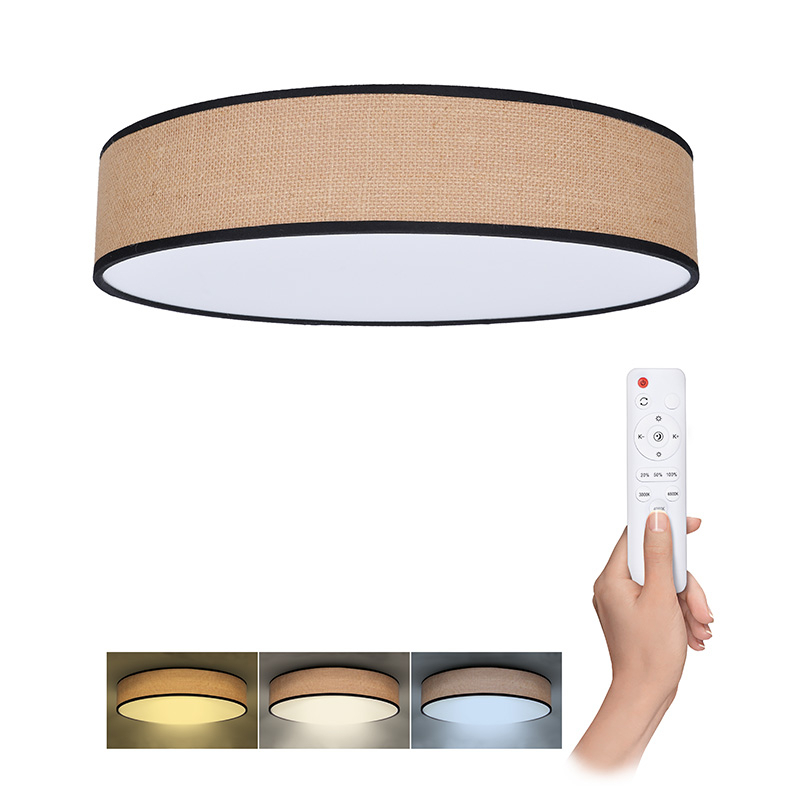 Solight LED osvetlenie s diaľkovým ovládačom Brownie, 48W, 3360lm, 40cm, zmena chromatickosti, stmievateľné WO8003
