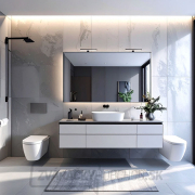 Solight LED kúpeľňové osvetlenie nad zrkadlo 3v1, 7W, 455lm, 4000K, IP44, 40cm, čierna Náhľad