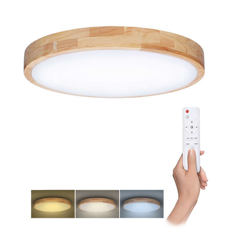 Solight LED osvetlenie s diaľkovým ovládačom Solid Oak, 60W, 4200lm, 51cm, zmena chromatickosti, stmievateľné WO8010