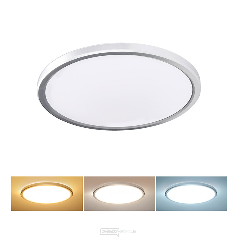 Solight LED osvetlenie Acate s ochranou proti vlhkosti, IP54, 24W, 2160lm, 3CCT, 30cm, strieborná