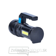 Nabíjacie LED svietidlo s rukoväťou a bočným svetlom, 150+100lm, Li-Ion náhled