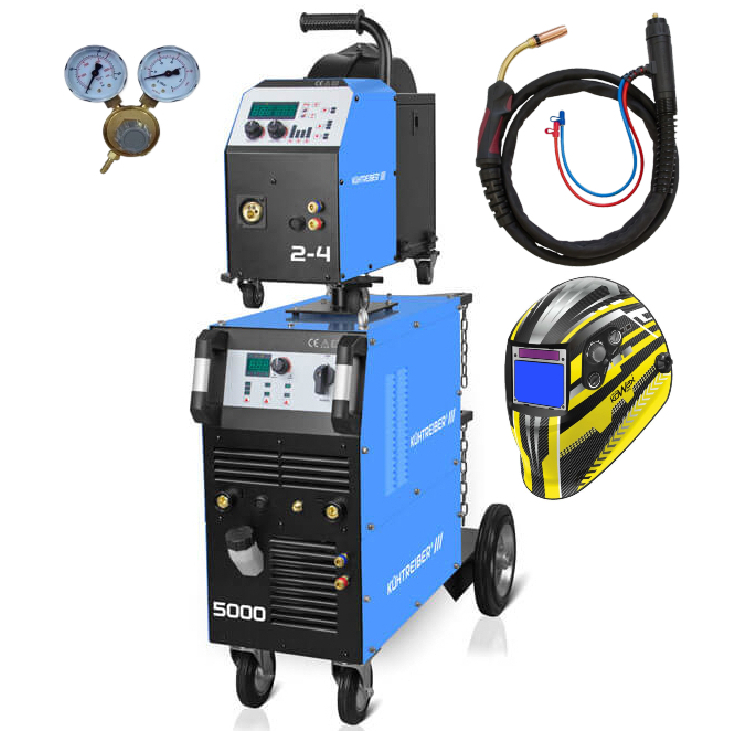 Kühtreiber Invertorová zváračka KITin 5000 WS Multi MIG - synergické a manuálne ovládanie - V2 + Horák + red. Ventil + Kukla 068710355set3