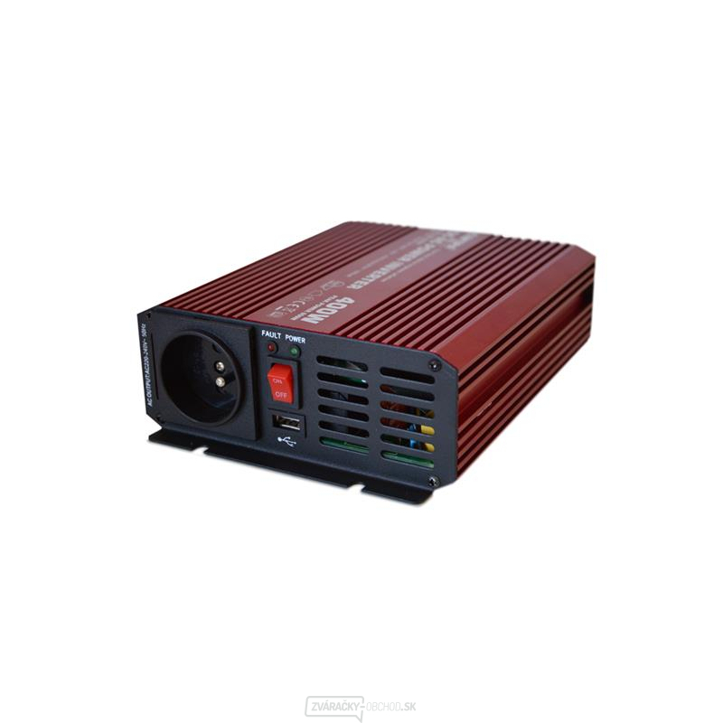 Menič napätia CARSPA P400 12V/230V 400W čistá sínusovka USB gallery main image