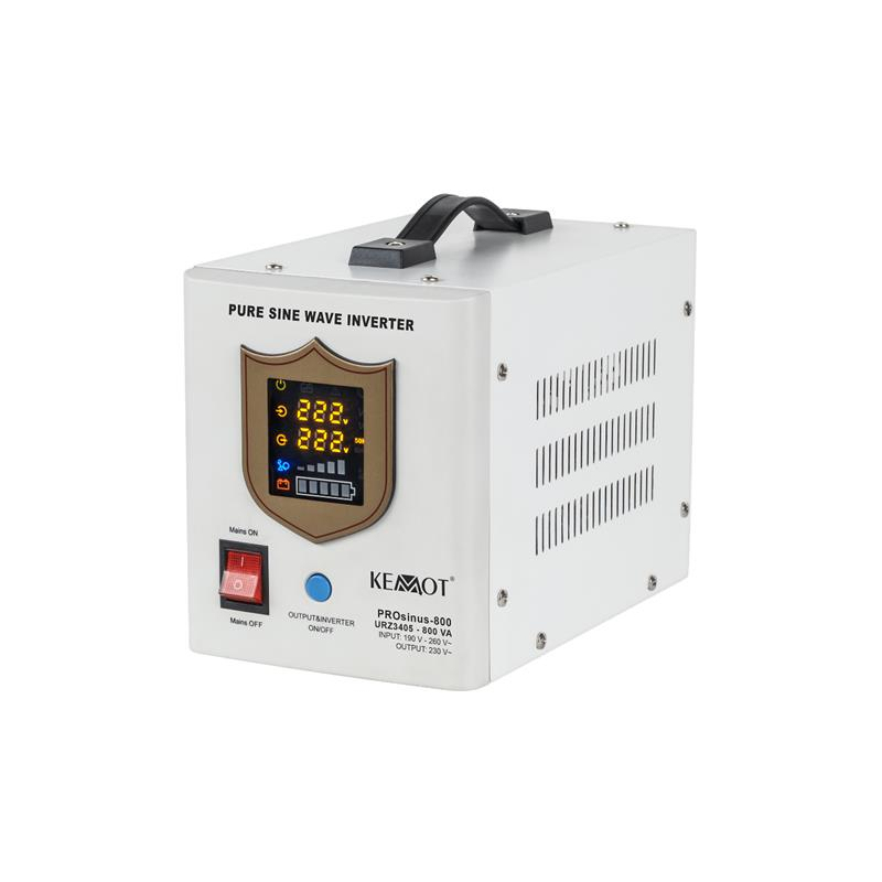 Zdroj záložný KEMOT PROsinus-800 12V 230V 800VA 500W White