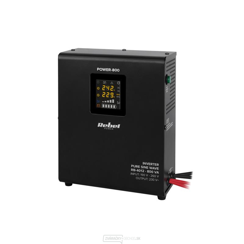 Zdroj záložný REBEL POWER-800 12V 230V 800VA 500W Black nástenný gallery main image