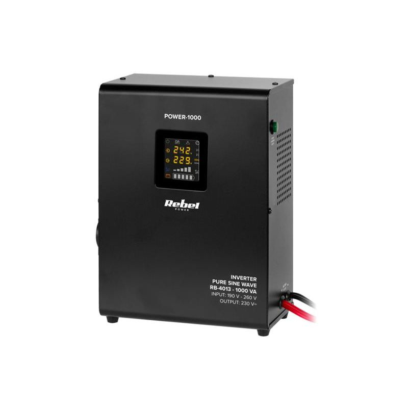 Zdroj záložný REBEL POWER-1000 12V 230V 1000VA 700W Black nástenný