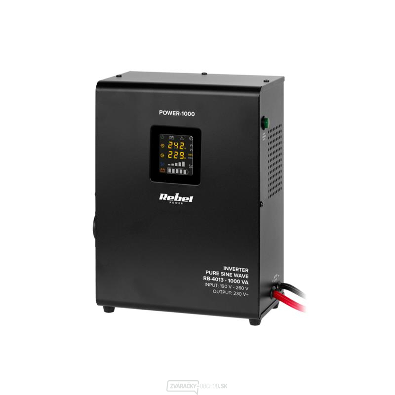 Zdroj záložný REBEL POWER-1000 12V 230V 1000VA 700W Black nástenný gallery main image
