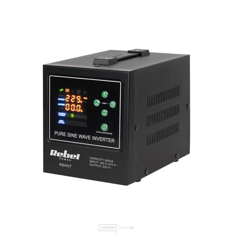 Zdroj záložný REBEL POWER-800-LFP4 12V 230V 800VA 500W Black gallery main image