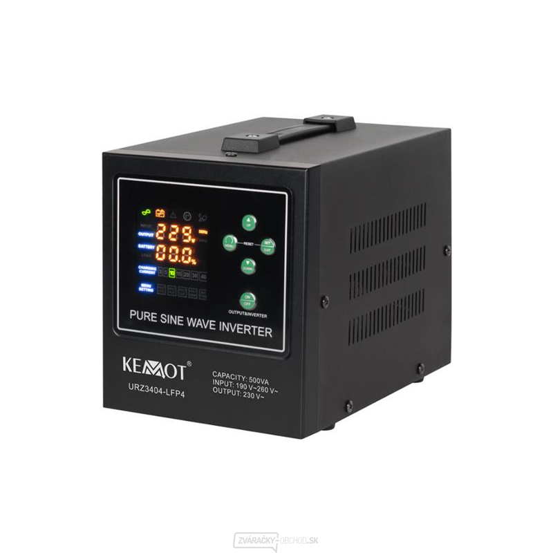 Zdroj záložný KEMOT PROsinus-500-LFP4 12V 230V 500VA 300W Black Zdroj záložný KEMOT PROsinus-500-LFP4 12V 230V 500VA 300W Black gallery main image