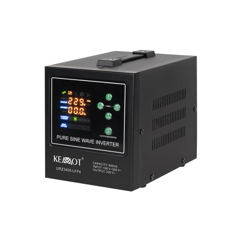 Zdroj záložný KEMOT PROsinus-800-LFP4 12V 230V 800VA 500W Black