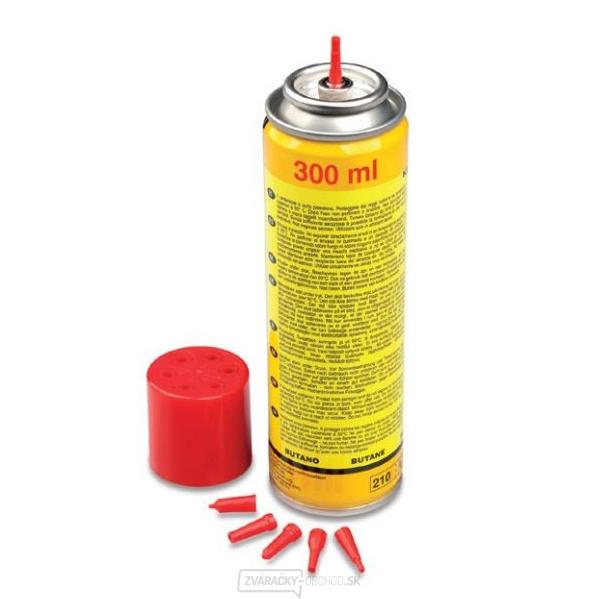 KMP Plyn bután 168 g, 300ml + 6 adaptérov