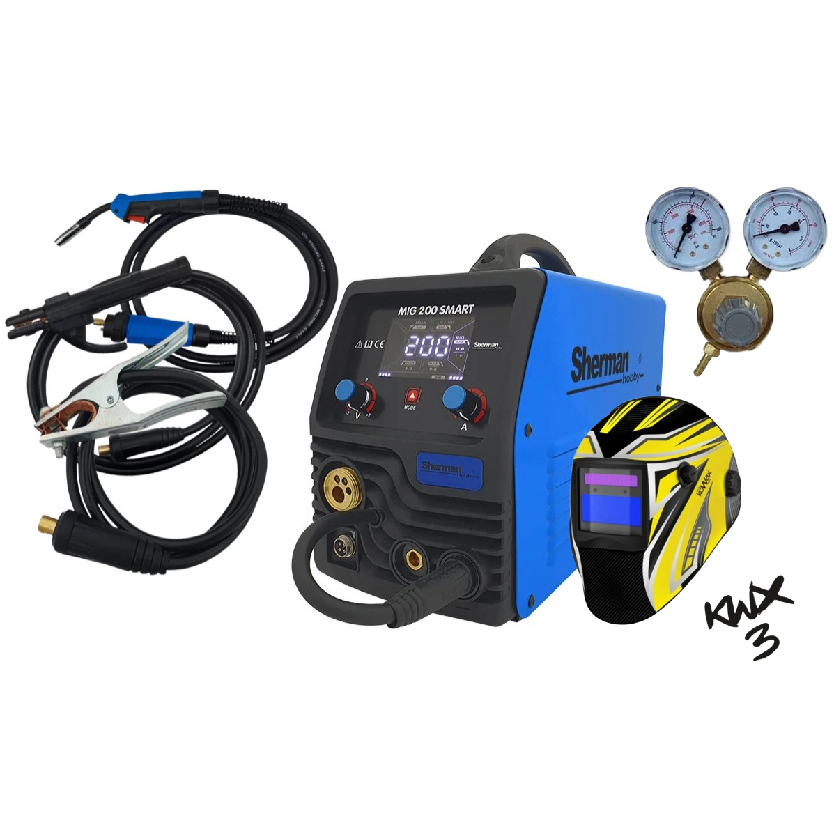 Invertorová zváračka Digimig 200 Smart + Horák + Káble + Kukla + Ventil