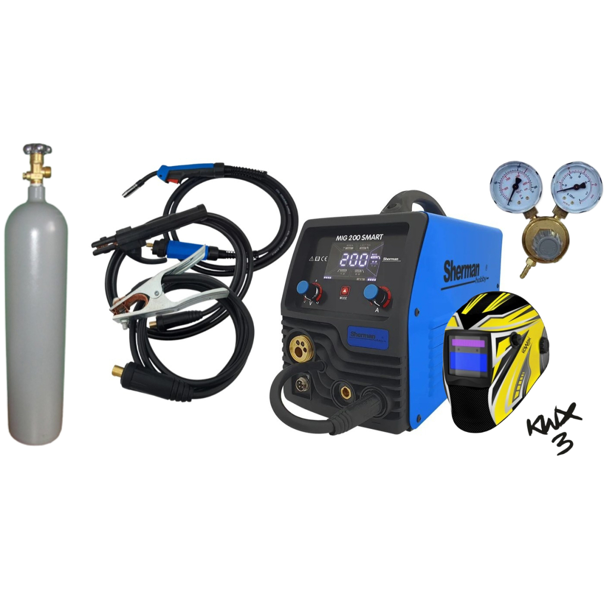 Invertorová zváračka Digimig 200 Smart + Horák + Káble + Ventil + Fľaša