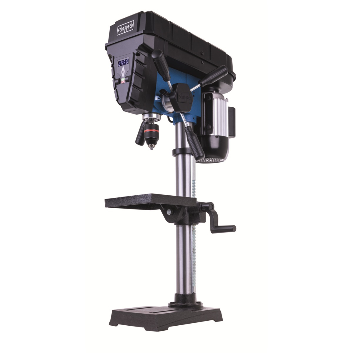 Scheppach TBM 250 Vario stojanová vŕtačka s krížovým laserom