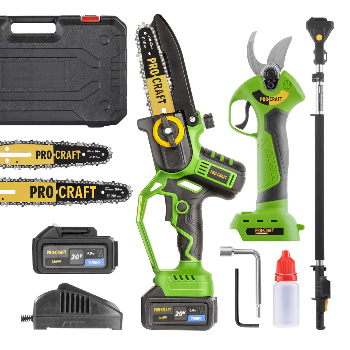 Procraft Súprava aku ručná pílka PKA32Li a nožnice na vetvy ES28Libb + nadstavec EP2.0 | SPKA32Li-ES28Libb-EP2.0 SPKA32Li-ES28Libb-EP2.0