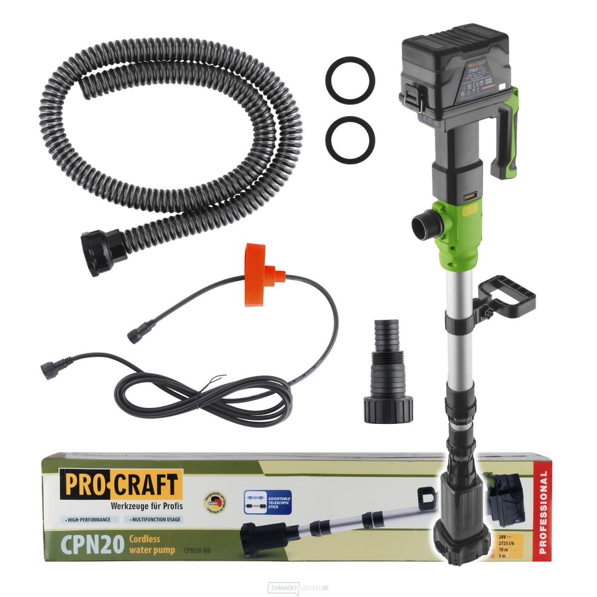 Aku ponorné čerpadlo do suda Procraft CPN20bb (bez batérie a nabíjačky) | CPN20bb