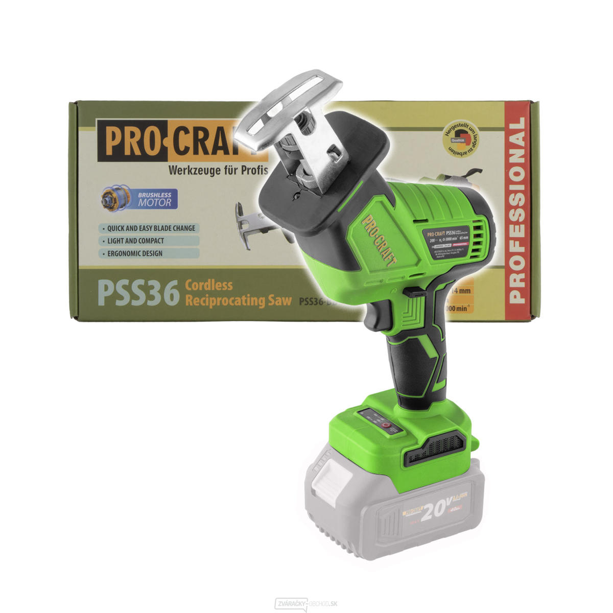 Aku píla chvostovka Procraft PSS36bb (bez batérie a nabíjačky) | PSS36bb