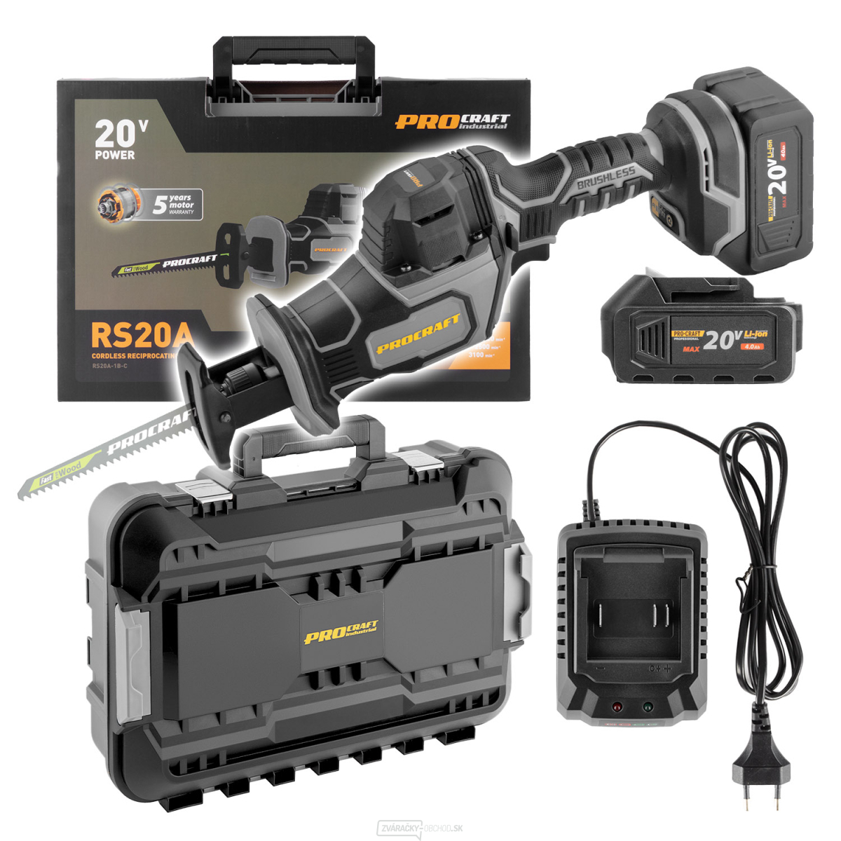Aku píla chvostovka Procraft Industrial RS20A-1B-C | RS20A-1B-C