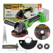 Aku uhlová brúska Procraft PGA22 (bez batérie a nabíjačky) | PGA22-BB gallery main image