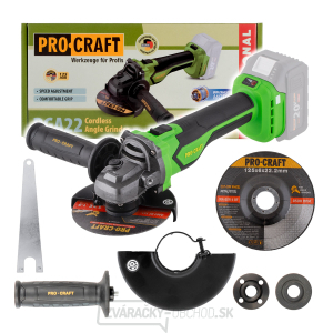 Aku uhlová brúska Procraft PGA22 (bez batérie a nabíjačky) | PGA22-BB gallery main image