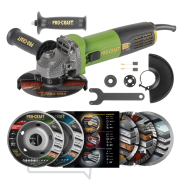Súprava uhlová brúska Procraft PW1050 a 3x diamantové kotúče DS3.125 + 2x hrncové kotúče | SPW1050/DS3.125/WT125 gallery main image
