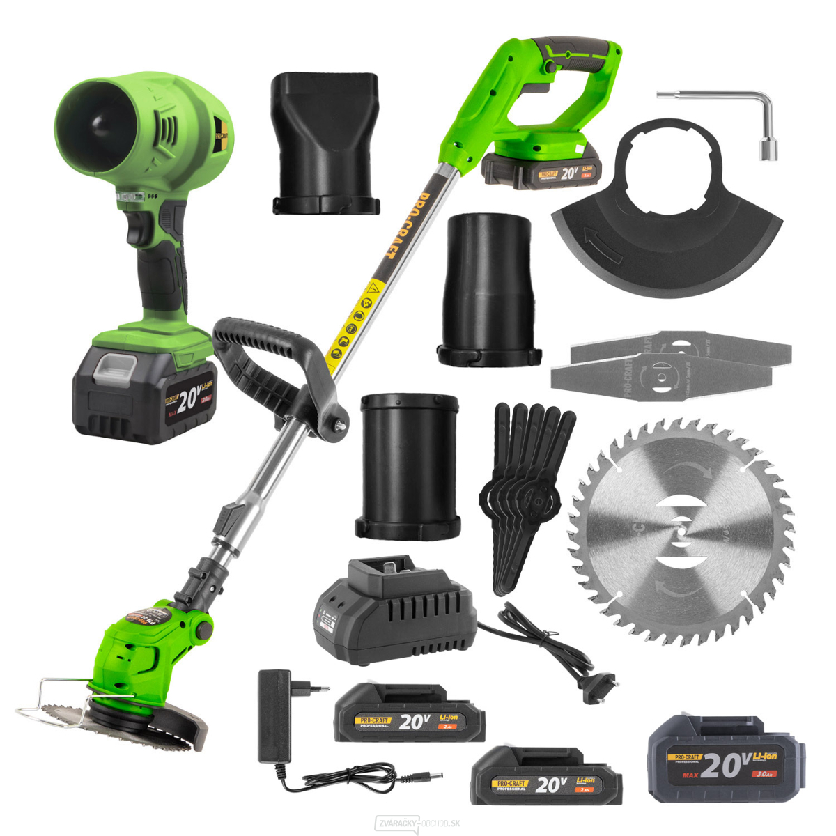 Súprava aku vyžínač Procraft PTA24 a aku fukár Procraft PB18 | SPTA24-PB18