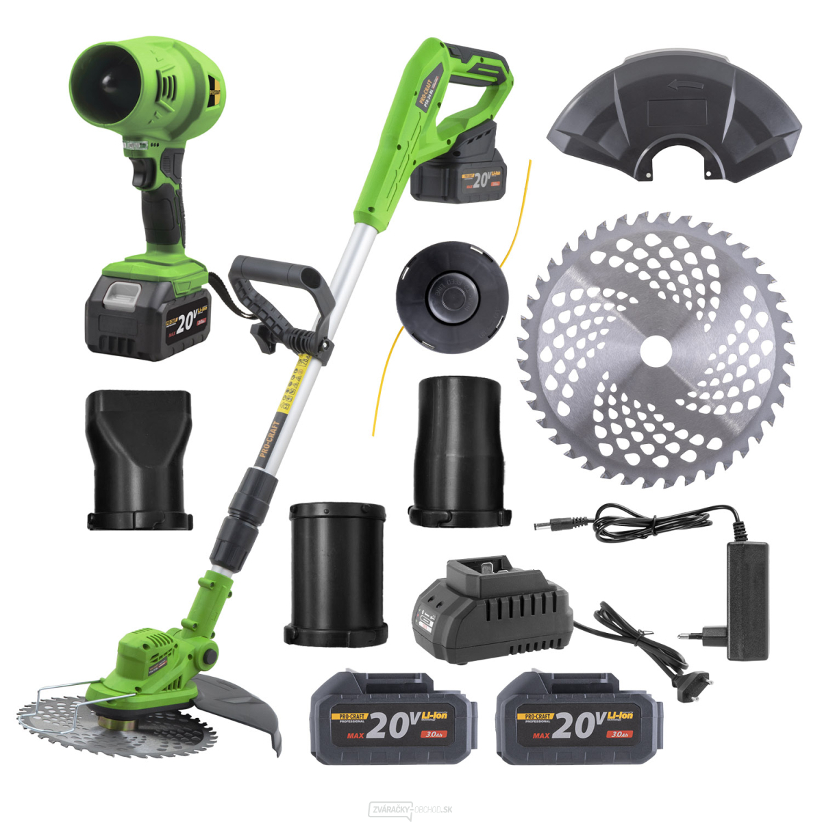 Súprava aku vyžínač Procraft PTA24Bl a aku fukár Procraft PB18 | SPTA24BL-PB18