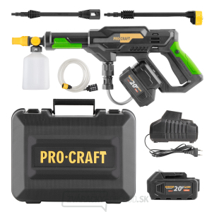 Súprava aku tlaková umývačka Procraft CW20 + batéria 20/4 a nabíjačka 20/1 | SCW20 gallery main image