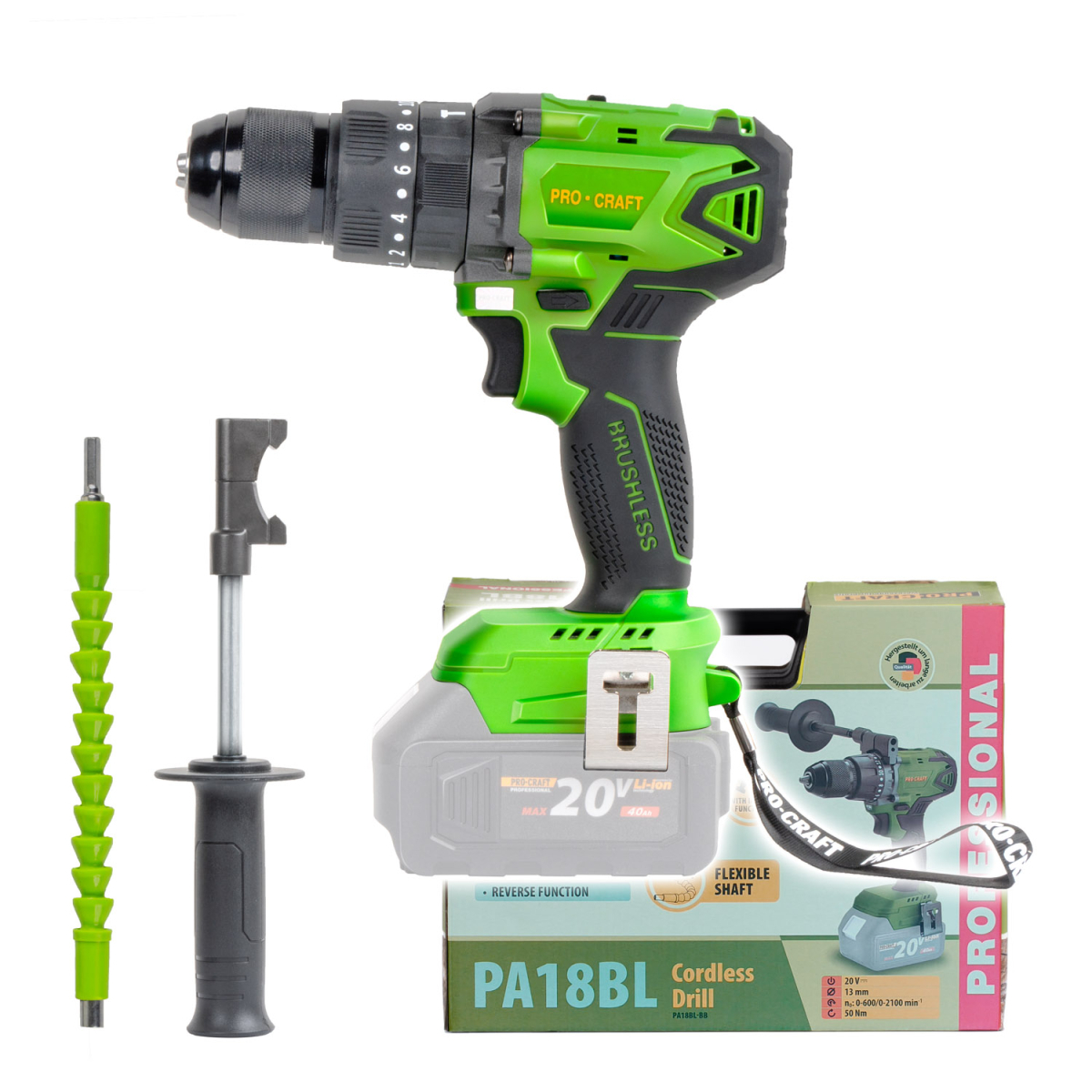 Aku vŕtací skrutkovač s príklepom Procraft PA18BLbb | PA18BL-BB PA18BL-BB