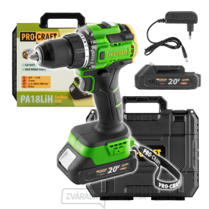 Aku vŕtací skrutkovač Procraft PA18LiH | PA18LiH-1B-C gallery main image