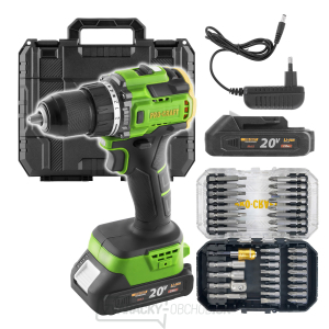 Aku vŕtací skrutkovač Procraft PA18LiH so sadou bitov BS-37 | SPA18LiH-1B-C/BS-37 gallery main image