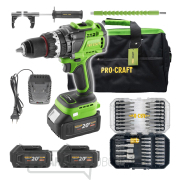 Súprava aku skrutkovač Procraft PA18ProBL s 2x batériou a nabíjačkou 20/1 + sada bitov BS-37 a taškou |... gallery main image