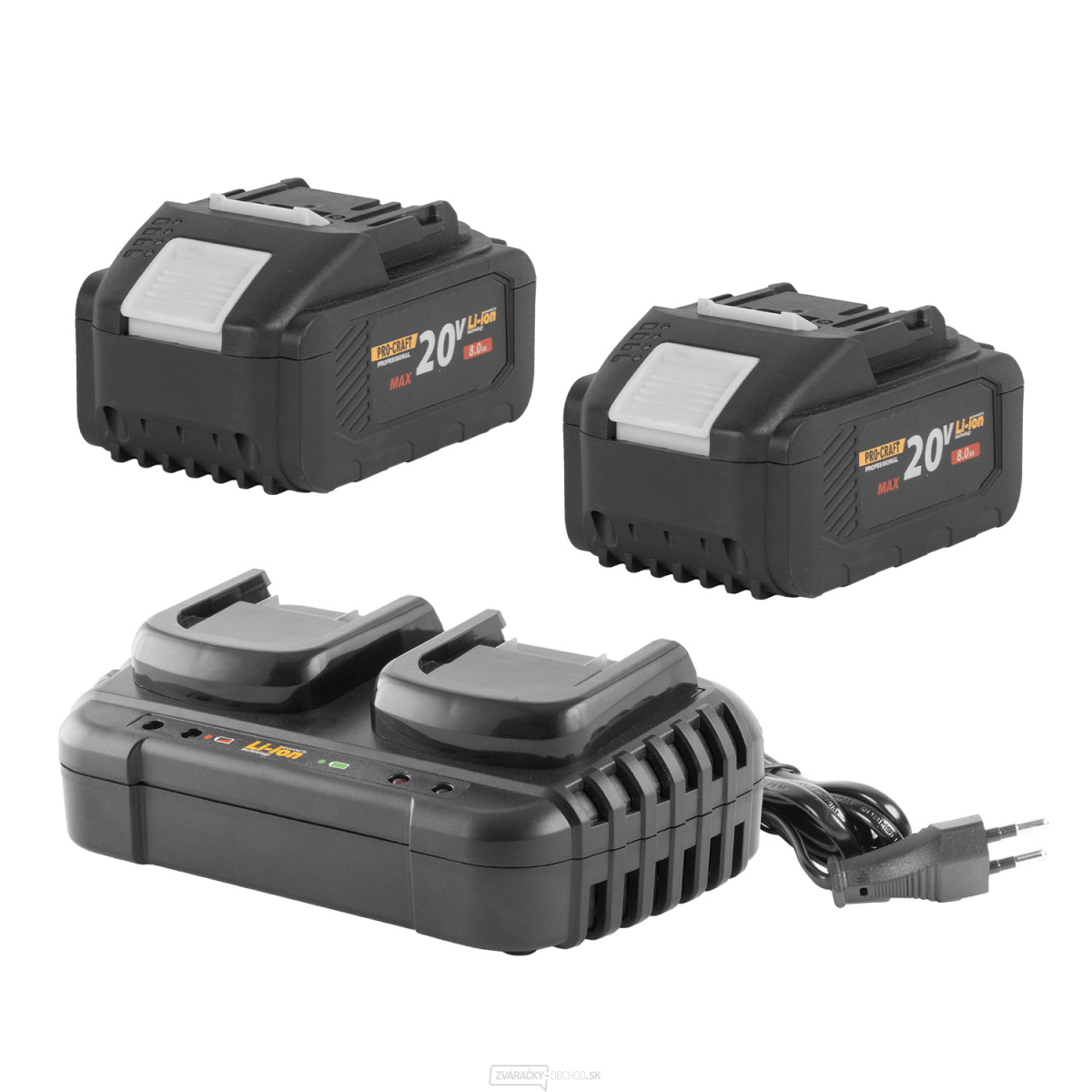 Súprava aku dve batérie Procraft 20/8 + nabíjačka Procraft 20/2 | S2x20/8-20/2