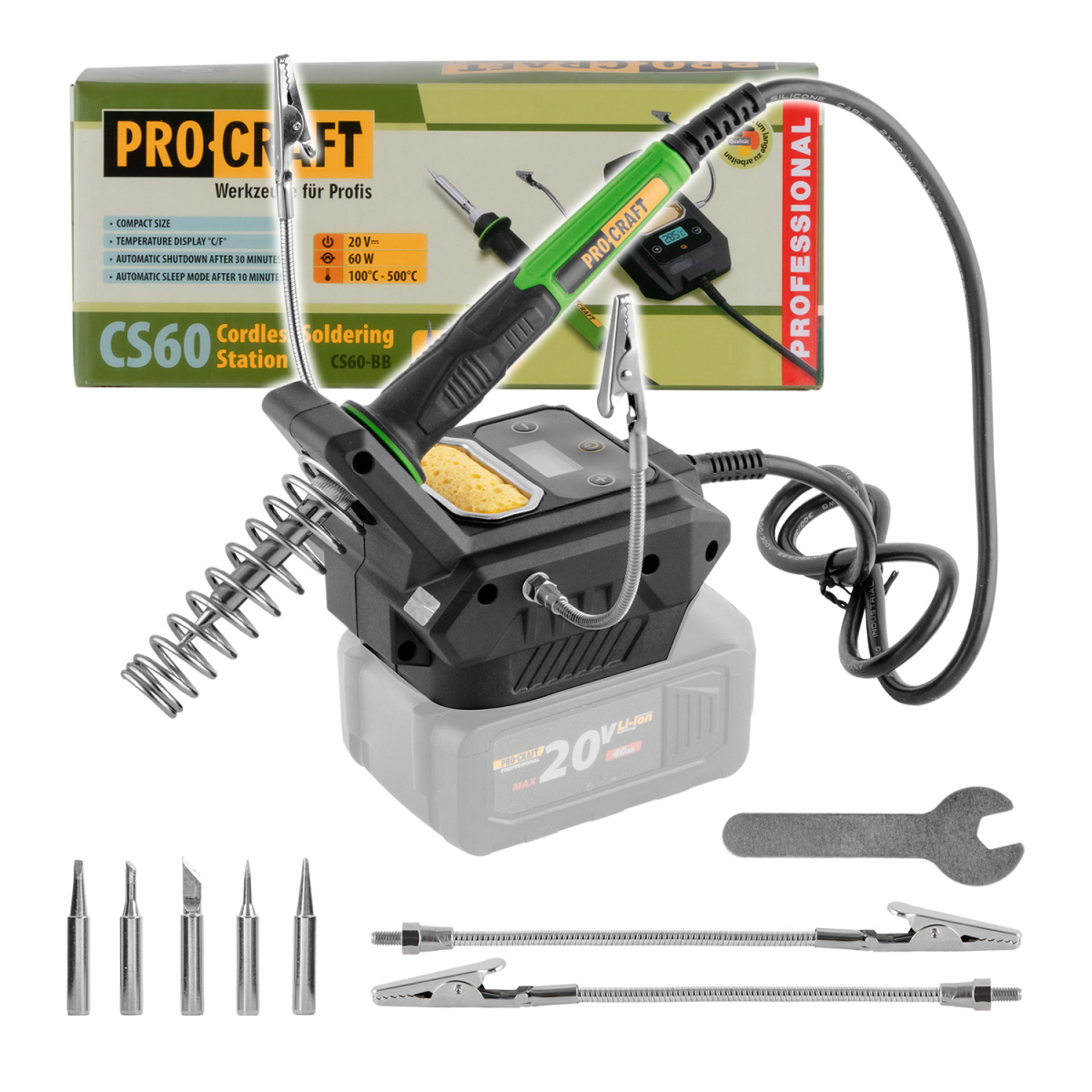 Aku spájkovacia stanica Procraft CS60bb (bez batérie a nabíjačky) | CS60-BB CS60-BB