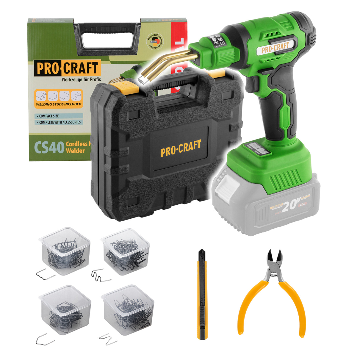 Aku spájkovacia pištoľ pre plasty Procraft CS40bb (bez batérie a nabíjačky) | CS40-BB CS40-BB