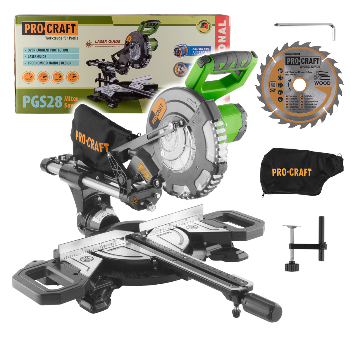 Aku pokosová píla s pojazdom Procraft PGS28bb (bez batérie a nabíjačky) | PGS28bb PGS28bb