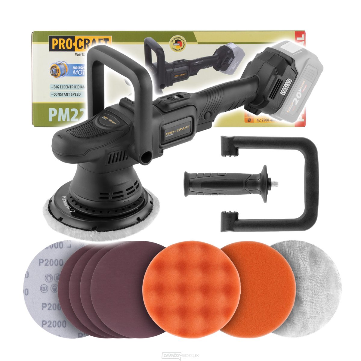 Aku leštička Procraft PM22bb (bez batérie a nabíjačky) | PM22bb