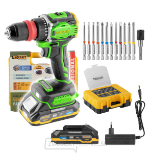 Aku skrutkovač Procraft PA18ProDFR2 + sada bitov | PA18ProDFR2-1B-C gallery main image