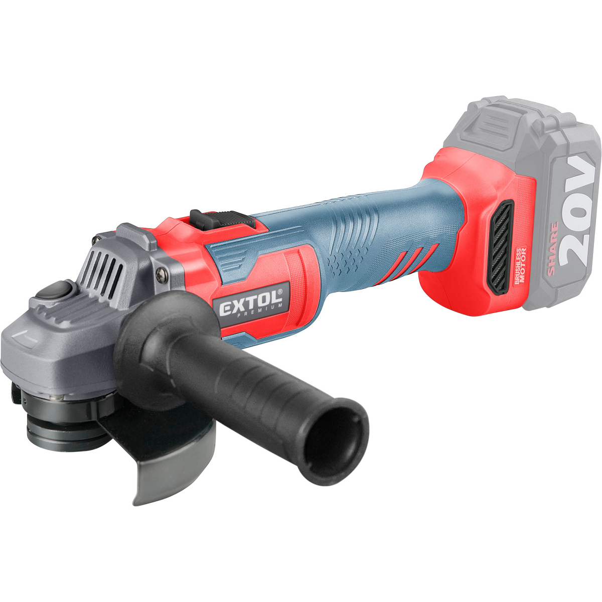 Brúska uhlová aku SHARE20V, 125mm, BRUSHLESS, bez batérie a nabíjačky