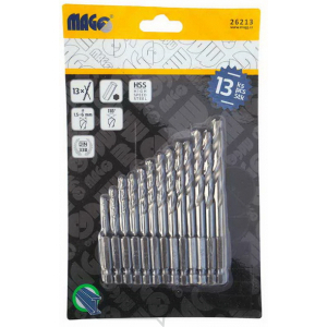 Vrtáky HSS univerzálny, šesťhranný úchyt (1,5-6,5mm) - 13ks Vrtáky HSS univerzálny, šesťhranný úchyt (1,5-6,5mm) - 13ks gallery main image
