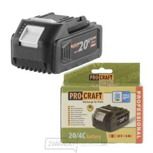 Batéria akumulátorová 20V Li-ion, 4000mAh Procraft 20/4C | 20/4C gallery main image