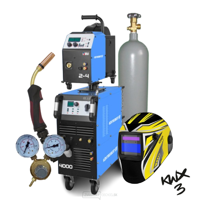 Invertor KITIN 4000SW SYNERGIC + Podávač KITin 2-4EW Synergic + Prepoj 5mW + Horák + Kukla + r. ventil + Co2 fľaša plná